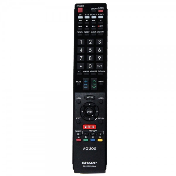 Genuine Sharp Aquo 600153E00-579-G Smart TV Remote Control